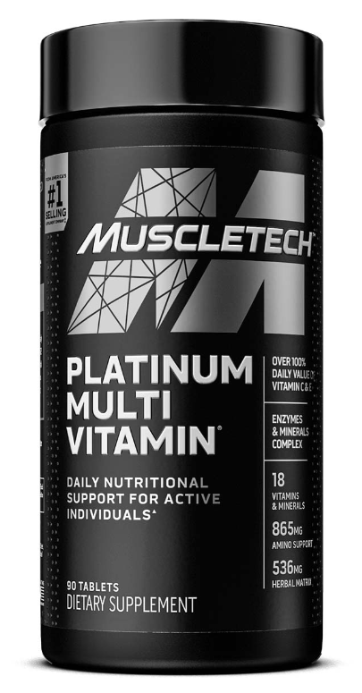 Muscletech Platinum Multivitamin, 90 Tablets, 18 Vitamins & Minerals, Immune Support