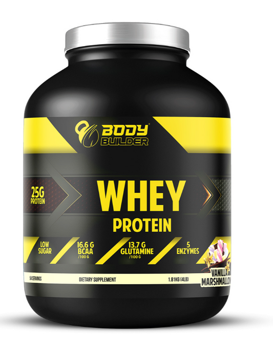 Body Builder Whey Protein, 4LB, 25 g of Whey Protein Per 1 Scoop