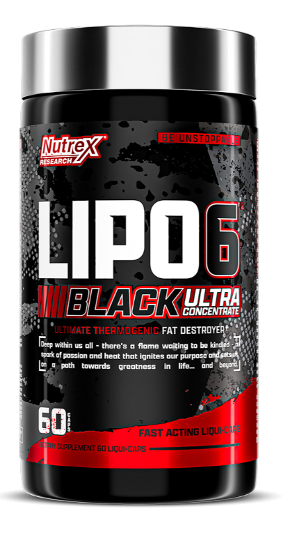 Nutrex Lipo 6 Black Ultra Concentrate Fat Destroyer, 60 Capsules, Activates Metabolism and Burns Extra Calories